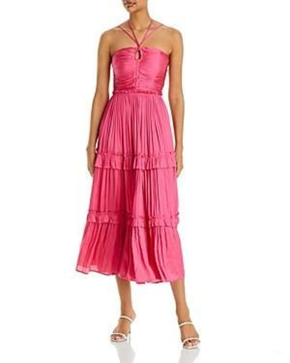 Aqua Strappy Ruched MIDI Dress - Exclusive
